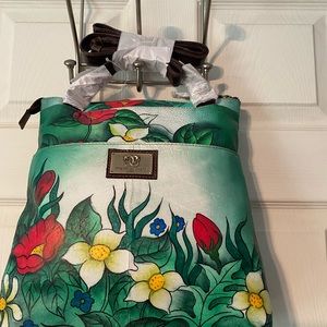 Sharif hand painted leather bag.size 13 by 13